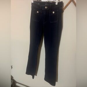 White House Black Market High Rise Boot Cut Dark Blue Jeans